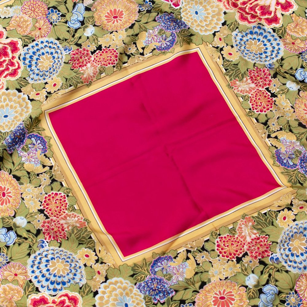 Oscar de la Renta Vintage Floral Silk Scarf - Picture 3 of 6